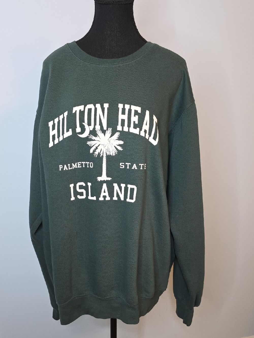 Hilton Head Island Green Crewneck Sweatshirt - Palmetto Graphic